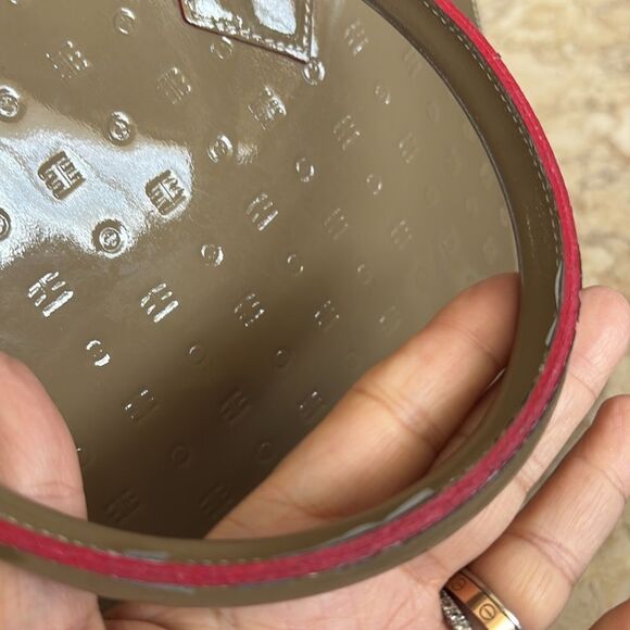 Arcadia Classic Large Alma Style Satchel Patent Leather Monogram Red Accents Bag - Picture 15 of 16